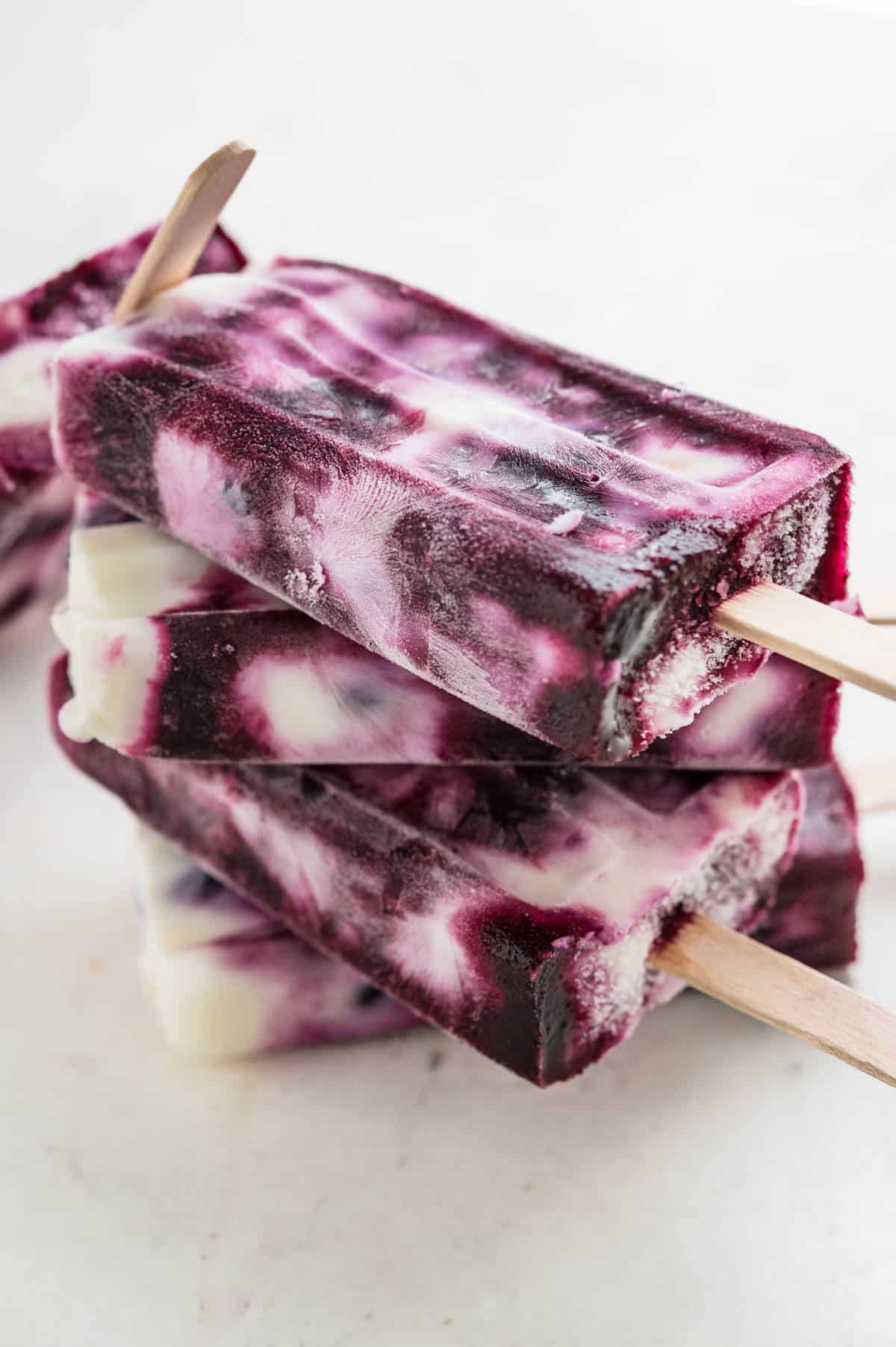 Blueberry Yogurt Swirl Popsicles